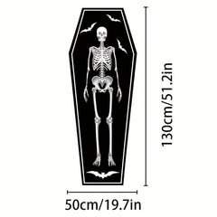 Halloween Skull Decorative Coffin Rug Bedside Carpet Living Room Floor Mat