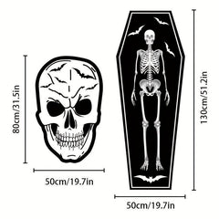 Halloween Skull Decorative Coffin Rug Bedside Carpet Living Room Floor Mat