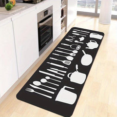 Kitchen Utensils Printing Floor Mat Non slip Waterproof Non Skid Kitchen Mats