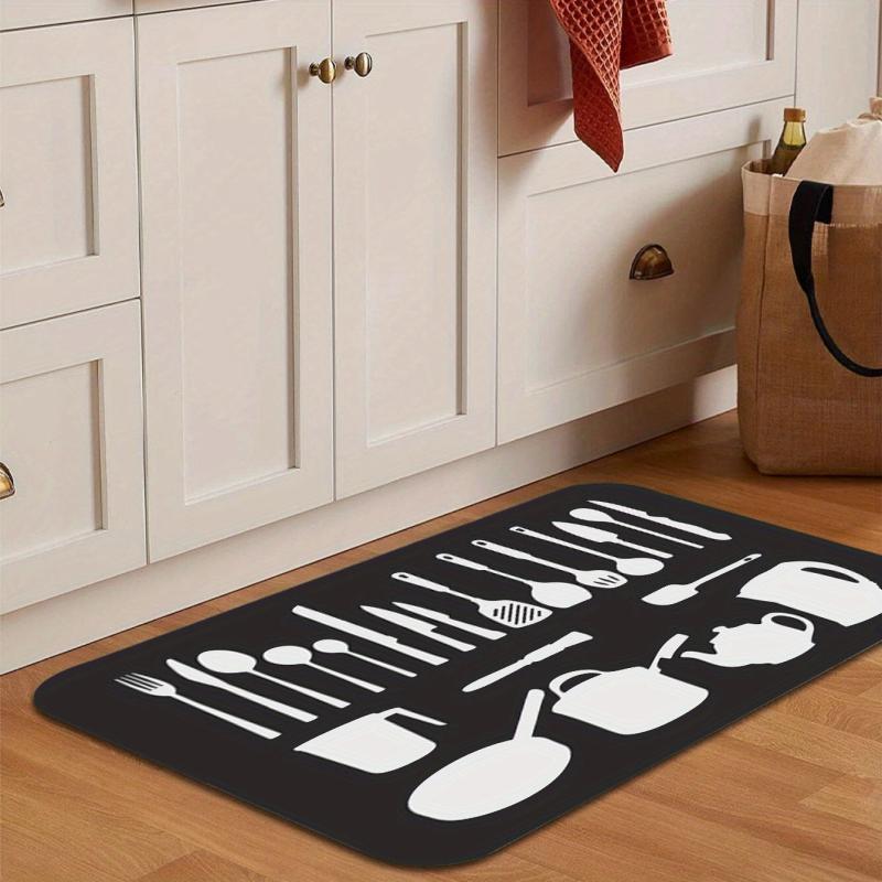 Kitchen Utensils Printing Floor Mat Non slip Waterproof Non Skid Kitchen Mats