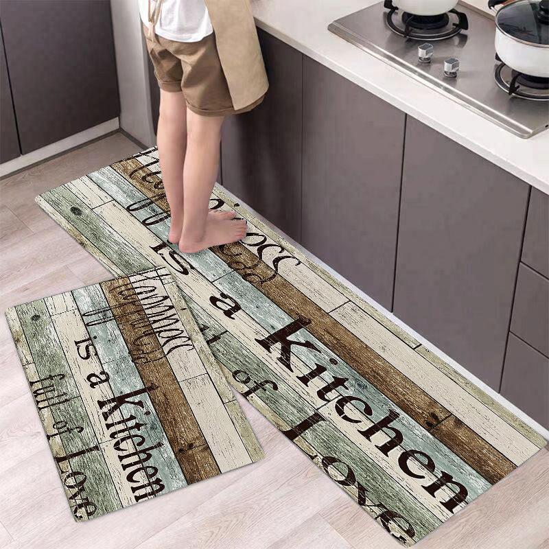 Farmhouse Kitchen Mat Cushioned Anti Fatigue Comfort Mat Waterproof Non Skid