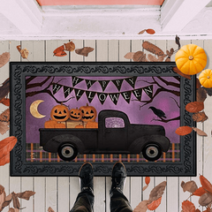 Halloween Pumpkin Carriage Doormat 32 x 47