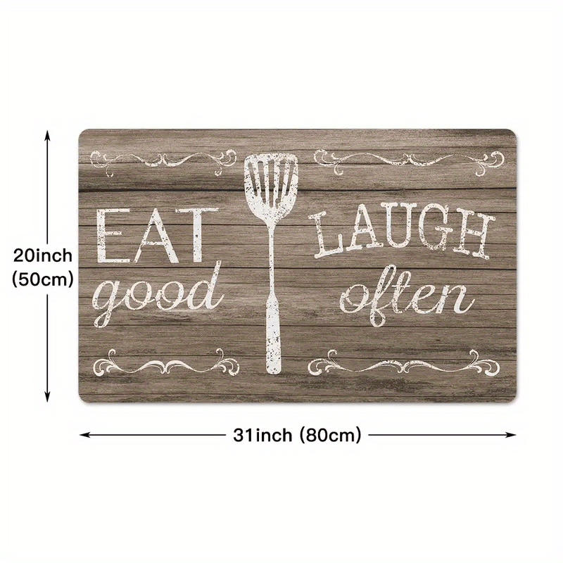 Eat Laugh Live Rug Vintage Wood Flooring Kitchen Mat