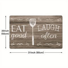 Eat Laugh Live Rug Vintage Wood Flooring Kitchen Mat