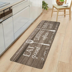 Eat Laugh Live Rug Vintage Wood Flooring Kitchen Mat