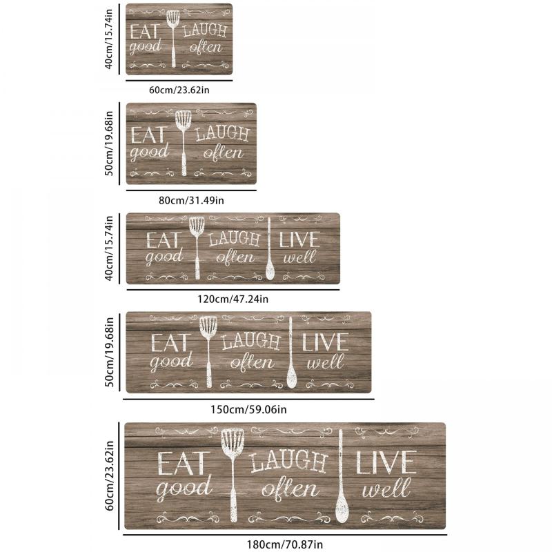 Eat Laugh Live Rug Vintage Wood Flooring Kitchen Mat