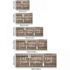 Eat Laugh Live Rug Vintage Wood Flooring Kitchen Mat
