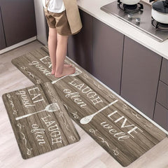 Eat Laugh Live Rug Vintage Wood Flooring Kitchen Mat