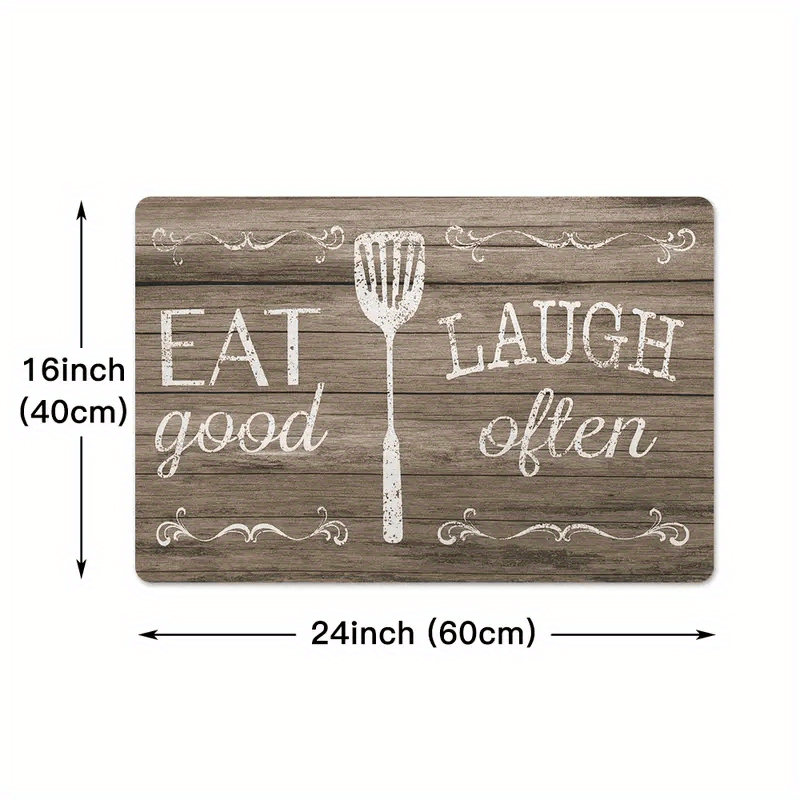 Eat Laugh Live Rug Vintage Wood Flooring Kitchen Mat