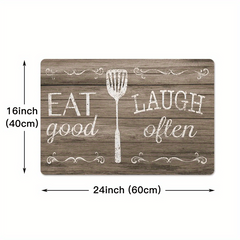 Eat Laugh Live Rug Vintage Wood Flooring Kitchen Mat