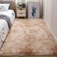 Soft Tie Dye Beige Area Rug for Living Room Bedroom Kids Non Slip