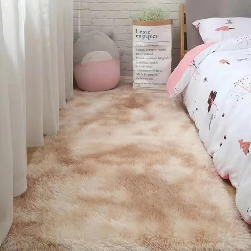 Soft Tie Dye Beige Area Rug for Living Room Bedroom Kids Non Slip