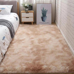 Soft Tie Dye Beige Area Rug for Living Room Bedroom Kids Non Slip