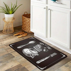 Coffee Cup Printed Kitchen Rug Anti-slip Memory Foam Mat