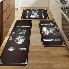 Coffee Cup Printed Kitchen Rug Anti-slip Memory Foam Mat