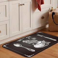 Coffee Cup Printed Kitchen Rug Anti-slip Memory Foam Mat