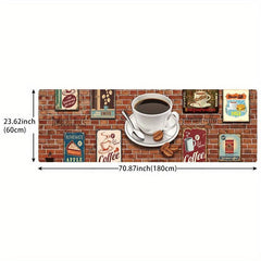 2pcs Boho Anti Fatigue Kitchen Rugs Coffee Wall Retro Kitchen Strip Floor Mat