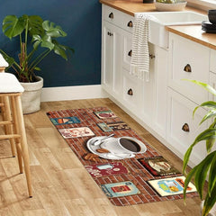 2pcs Boho Anti Fatigue Kitchen Rugs Coffee Wall Retro Kitchen Strip Floor Mat