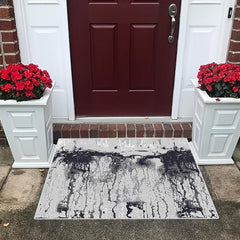 Modern Vintage Ink Blot Striped Area Rug Non Slip Microfiber Floor Mat
