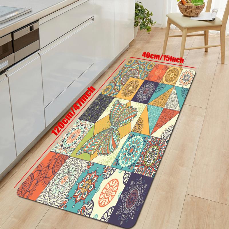 Boho Butterfly Kitchen Rug Soft Cushioned Anti Fatigue