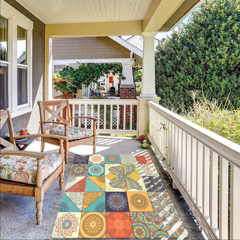Boho Butterfly Kitchen Rug Soft Cushioned Anti Fatigue