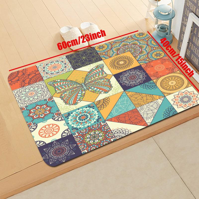 Boho Butterfly Kitchen Rug Soft Cushioned Anti Fatigue
