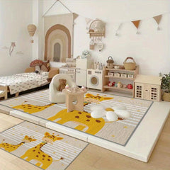 Fabric Giraffe Pattern Rug Small Animal Carpet Mat Non-slip Indoor Door Mat