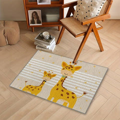 Fabric Giraffe Pattern Rug Small Animal Carpet Mat Non-slip Indoor Door Mat
