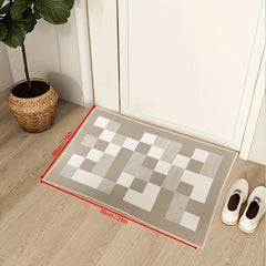 Plaid Pattern Floor Mat 59x40cm Non-slip Indoor Rug