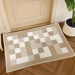 Plaid Pattern Floor Mat 59x40cm Non-slip Indoor Rug