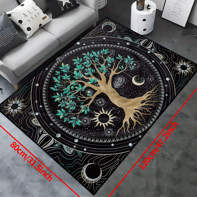 Secret Tree Washable Waterproof Rug for Living Room Bedroom Garden