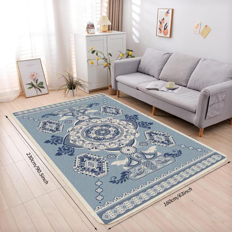 Boho Vintage Kitchen Rug Soft Faux Sheepskin Floor Mat Non Slip TPR Backing