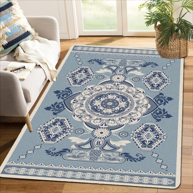 Boho Vintage Kitchen Rug Soft Faux Sheepskin Floor Mat Non Slip TPR Backing