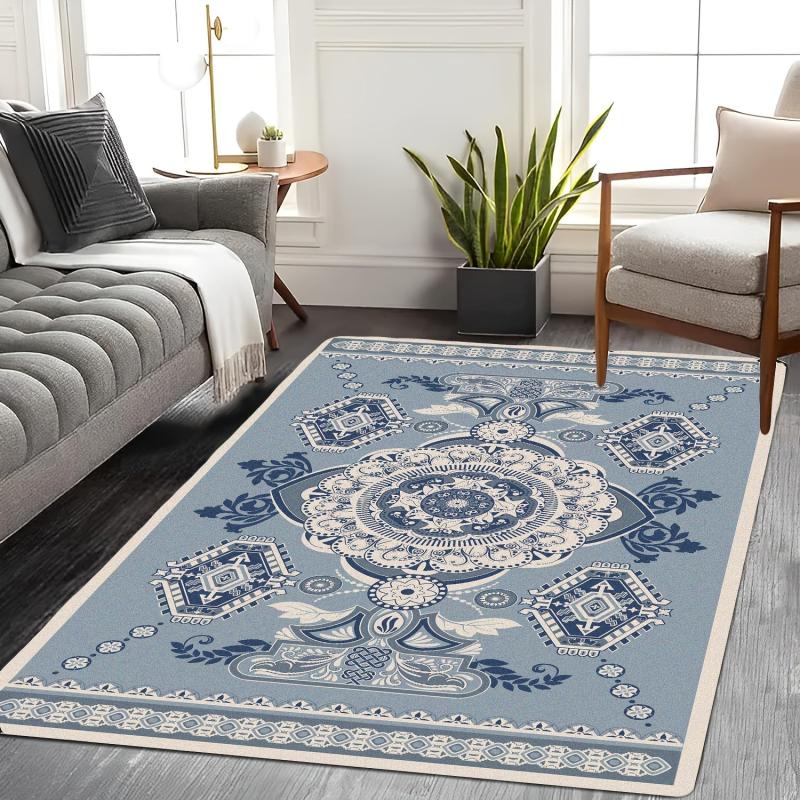 Boho Vintage Kitchen Rug Soft Faux Sheepskin Floor Mat Non Slip TPR Backing