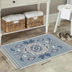 Boho Vintage Kitchen Rug Soft Faux Sheepskin Floor Mat Non Slip TPR Backing