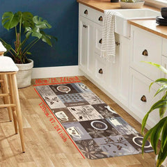 Anti Fatigue Kitchen Mat Coffee Print Absorbent Bath Laundry Floor Mat