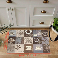 Anti Fatigue Kitchen Mat Coffee Print Absorbent Bath Laundry Floor Mat