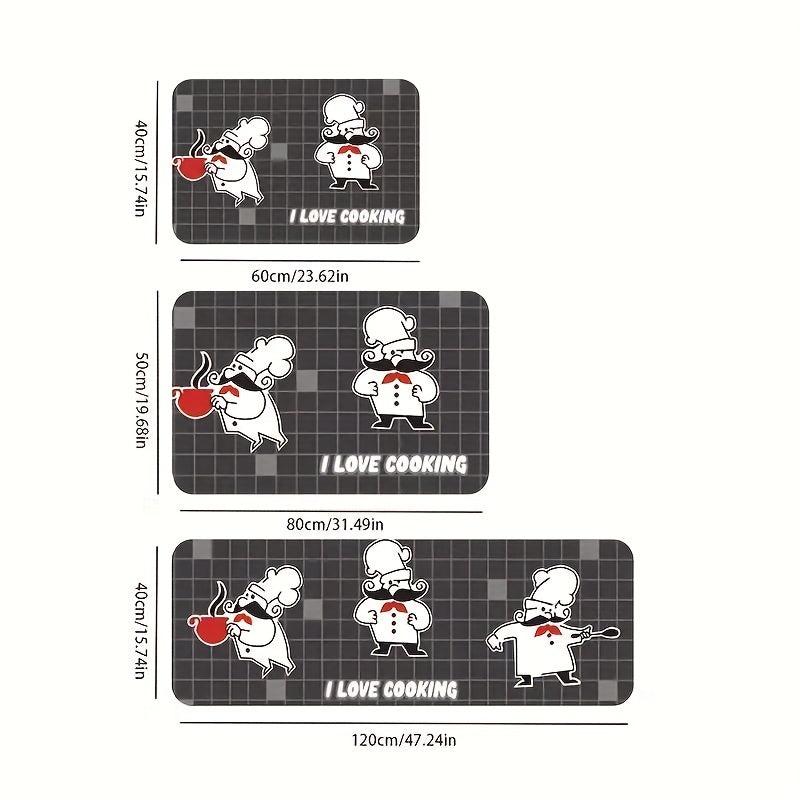 Cartoon Chef Floor Mat Anti-Fatigue Kitchen Rug