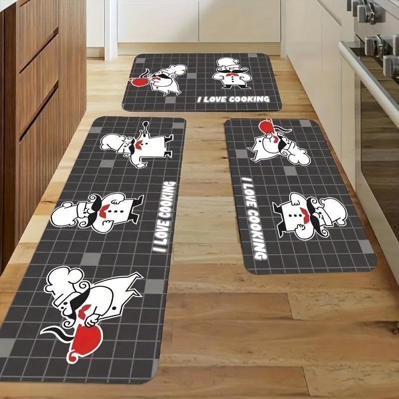 Cartoon Chef Floor Mat Anti-Fatigue Kitchen Rug