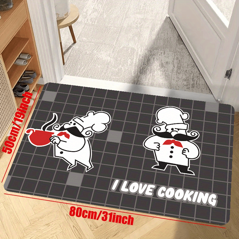 Cartoon Chef Floor Mat Anti-Fatigue Kitchen Rug