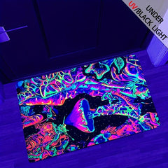 Glow in the Dark Magic Butterfly Flannel Rug Non Slip UV Light Reactive