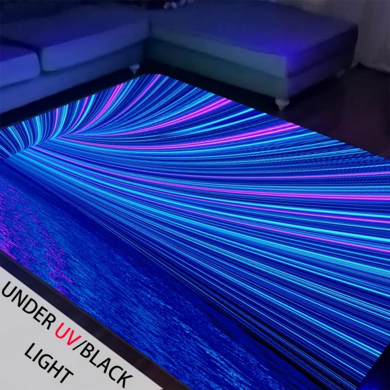 UV Flannel Luminous Illusion Carpet Abstract Geometric Non Slip Area Rug