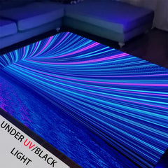 UV Flannel Luminous Illusion Carpet Abstract Geometric Non Slip Area Rug