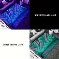 UV Flannel Luminous Illusion Carpet Abstract Geometric Non Slip Area Rug