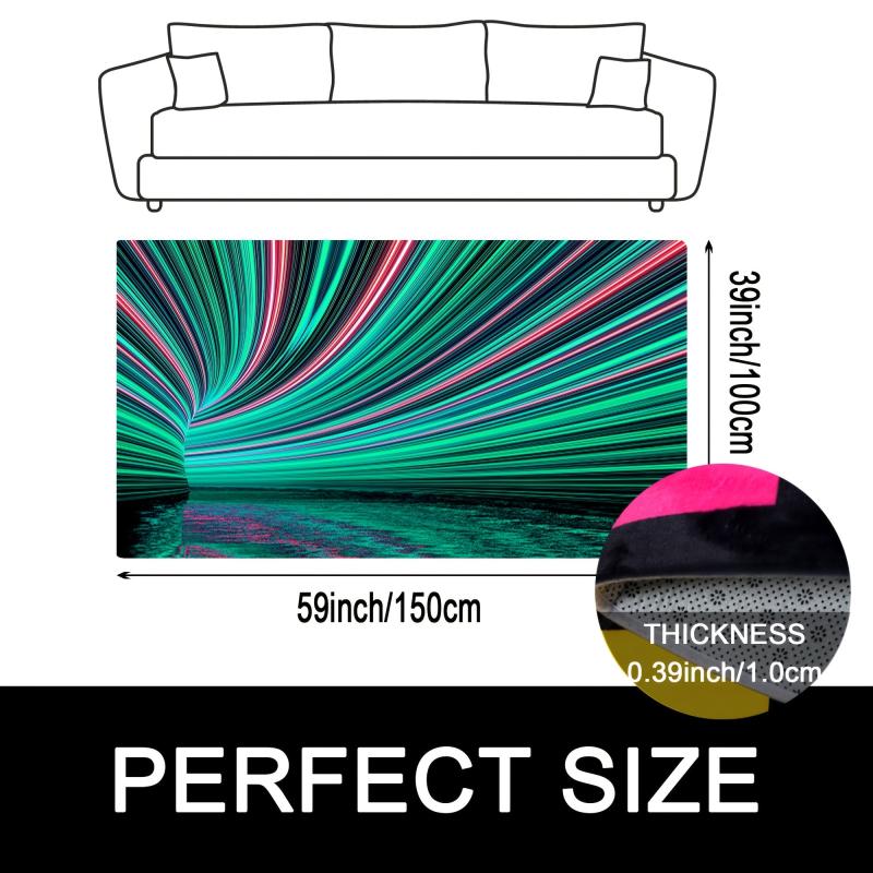 UV Flannel Luminous Illusion Carpet Abstract Geometric Non Slip Area Rug