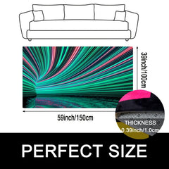 UV Flannel Luminous Illusion Carpet Abstract Geometric Non Slip Area Rug