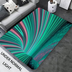 UV Flannel Luminous Illusion Carpet Abstract Geometric Non Slip Area Rug