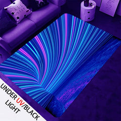 UV Flannel Luminous Illusion Carpet Abstract Geometric Non Slip Area Rug