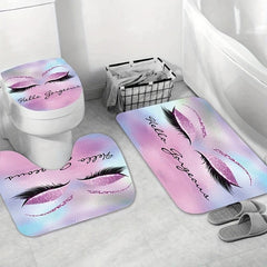 Eyelash Pattern Shower Curtain Set with 12 Hooks