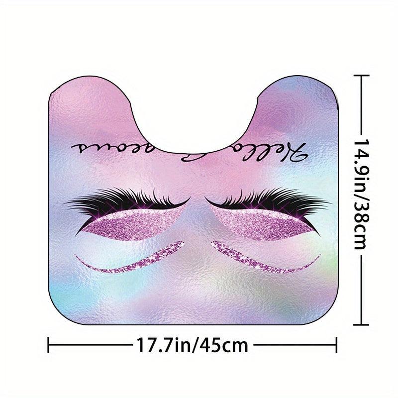Eyelash Pattern Shower Curtain Set with 12 Hooks